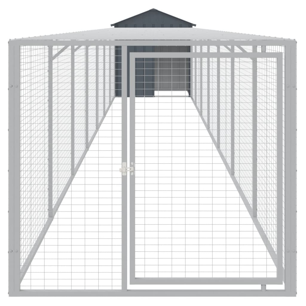 Vidaxl Chicken Coop mit Lauf 117x813x123 cm verzinkter Stahl -Anthrazit