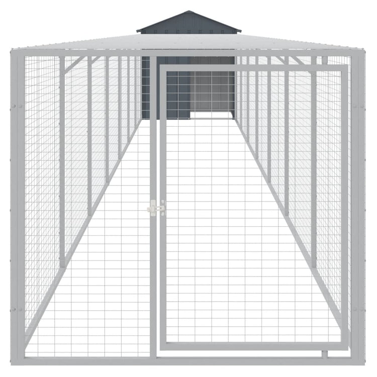 Vidaxl Chicken Coop mit Lauf 117x813x123 cm verzinkter Stahl -Anthrazit