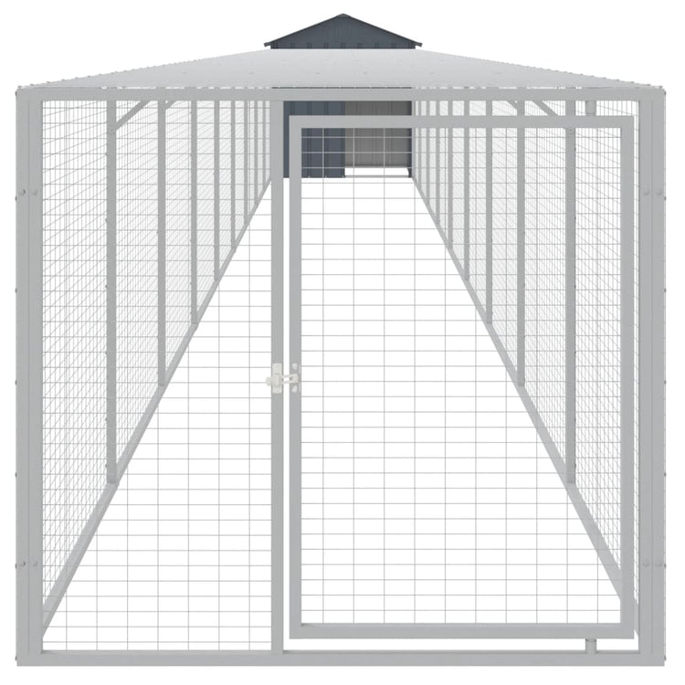 Vidaxl Chicken Coop mit Lauf 117x1017x123 cm Stahl -Anthrazit -Verschärfen