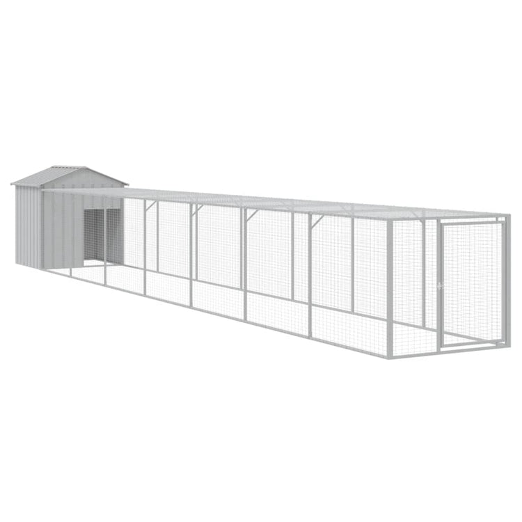 VIDAXL -Hühnchen -Stall mit Lauf 117x813x123 cm Stahl hellgrau
