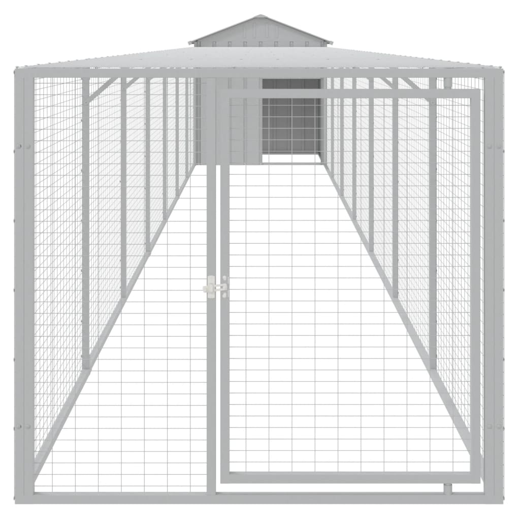 VIDAXL -Hühnchen -Stall mit Lauf 117x813x123 cm Stahl hellgrau
