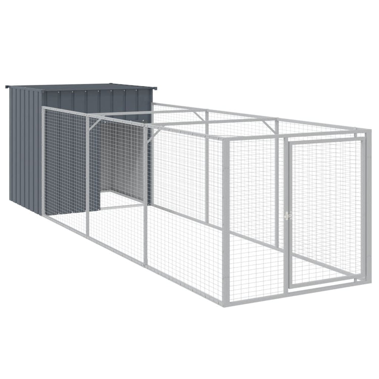 VIDAXL -Hundedach mit einem Lauf 110x405x110 cm verzinkter Stahl -Anthrazit
