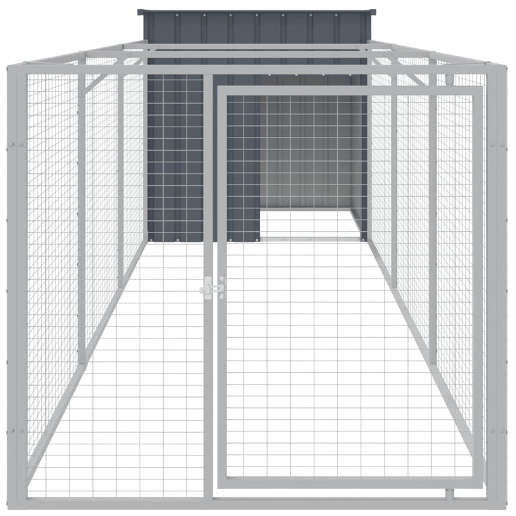 VIDAXL -Hundedach mit einem Lauf 110x405x110 cm verzinkter Stahl -Anthrazit