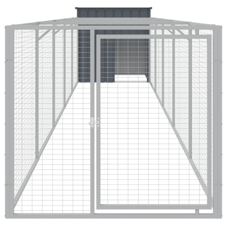 VIDAXL -Hundedoft mit Lauf 110x609x110 cm verzinkter Stahl -Anthrazit