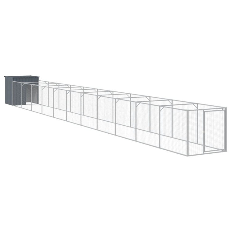 Vidaxl Dog Loft mit Run 110x1221x110 cm Stahl Anthrazit -Verschärfen