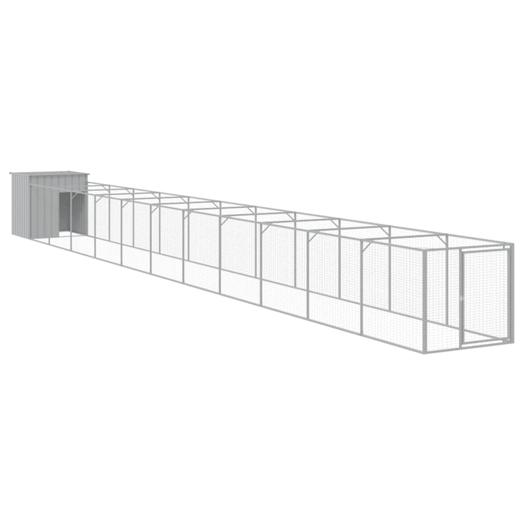 Vidaxl Hundedach mit 110x1221x110 cm Stahl hellgrau