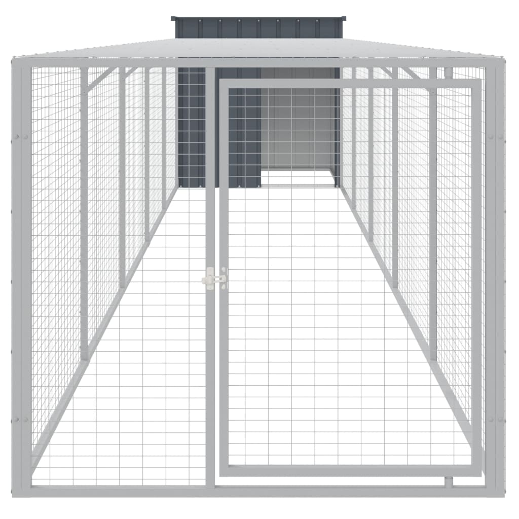 VIDAXL -Hühnchen -Stall mit Lauf 110x609 x 10 cm verzinkter Stahl -Anthrazit