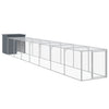 VIDAXL -Hühnchen -Coop mit Lauf 110x813x110 cm verzinkter Stahl -Anthrazit