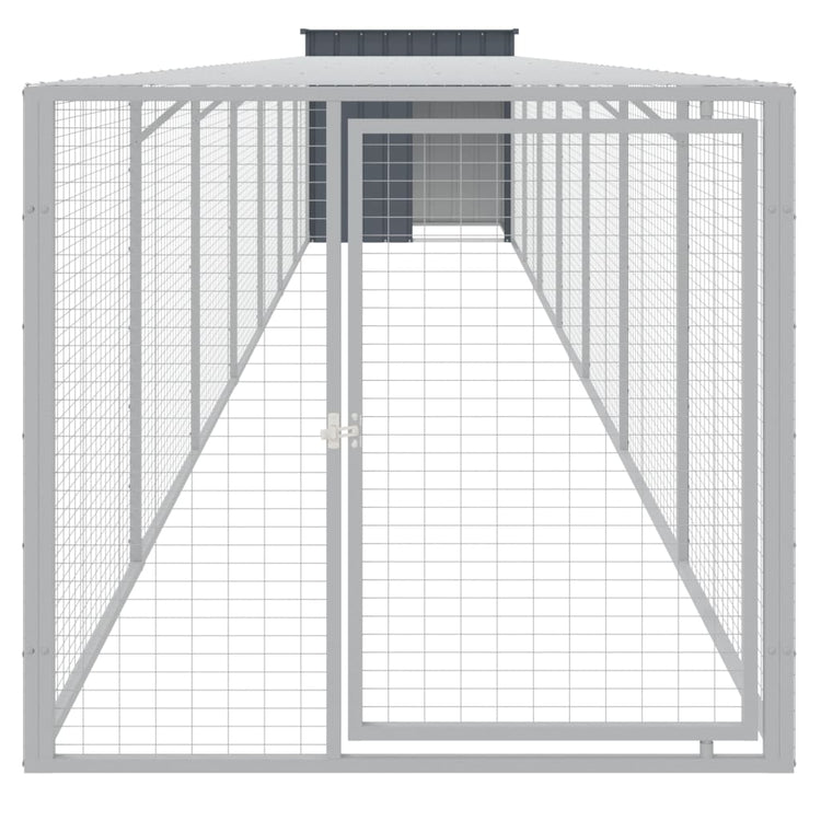 VIDAXL -Hühnchen -Coop mit Lauf 110x813x110 cm verzinkter Stahl -Anthrazit