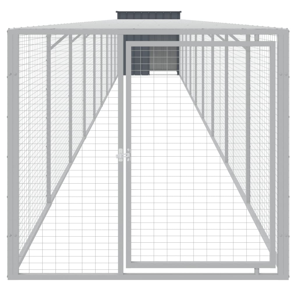 Vidaxl Chicken Coop mit Lauf 110x1017x110 cm Stahl -Anthrazit