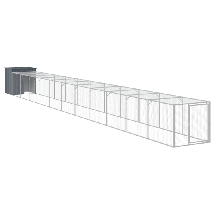 VIDAXL -Hühnchen -Coop mit Lauf 110x1221x110 cm Stahl -Anthrazit -Verschärfen