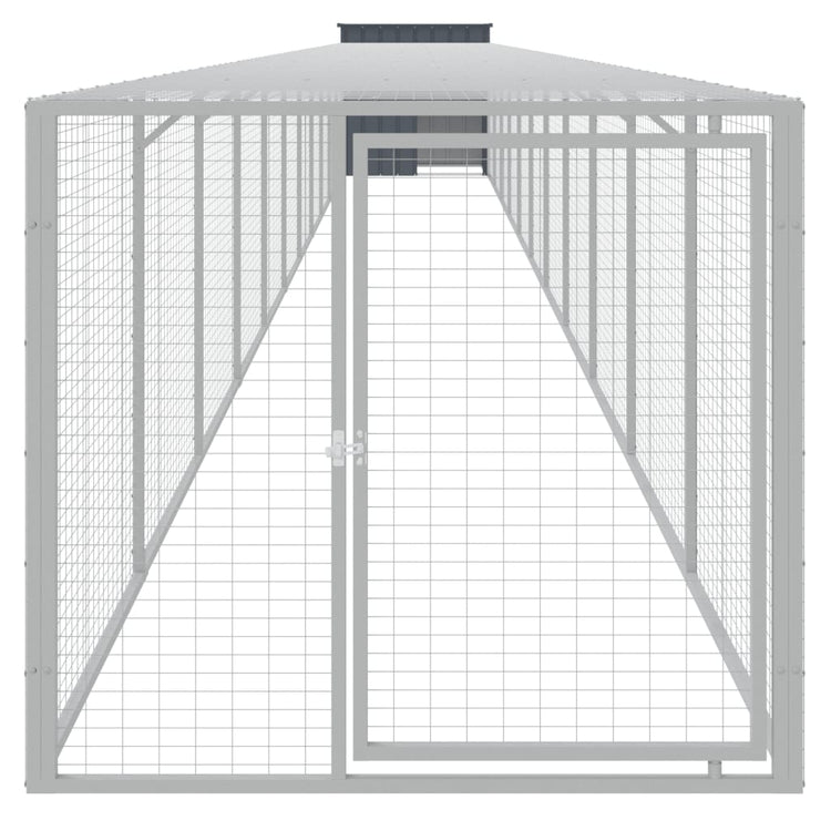 VIDAXL -Hühnchen -Coop mit Lauf 110x1221x110 cm Stahl -Anthrazit -Verschärfen