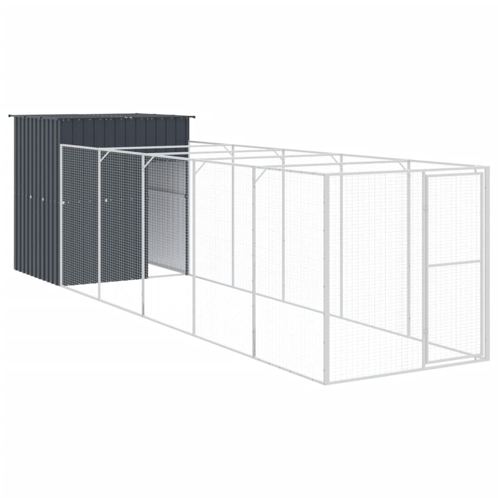 VIDAXL -Hundedach mit Lauf 165x659x181 cm verzinkter Stahl -Anthrazit