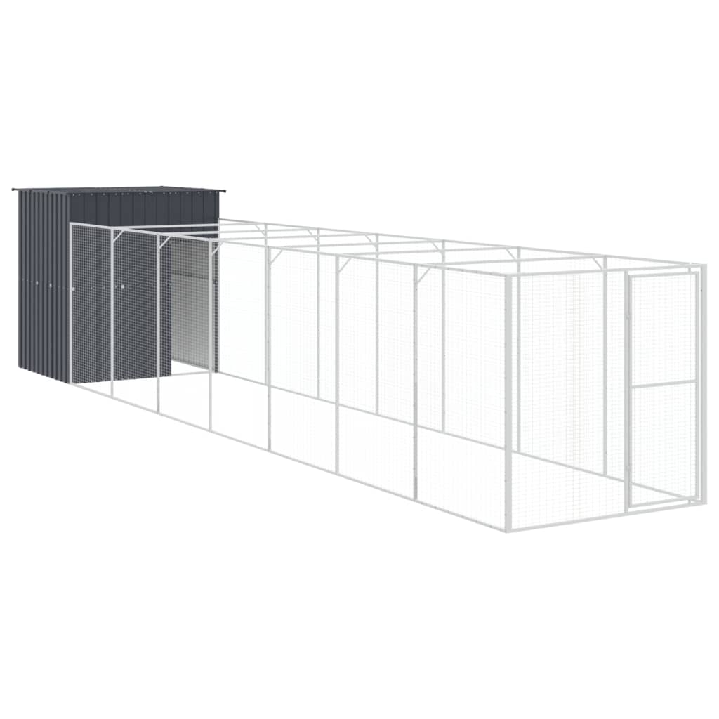 VIDAXL -Hundedoft mit Lauf 165x863x181 cm verzinkter Stahl -Anthrazit