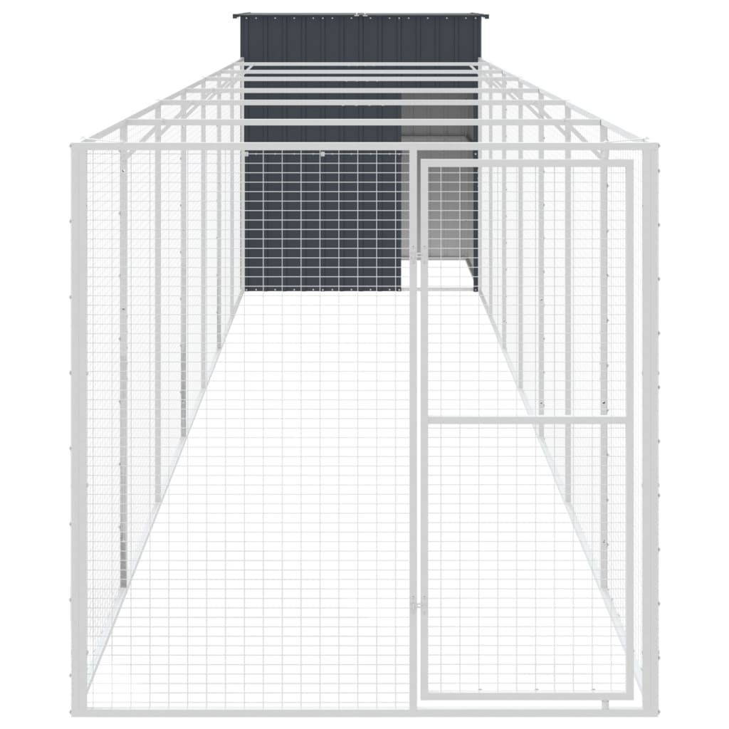 VIDAXL -Hundedoft mit Lauf 165x863x181 cm verzinkter Stahl -Anthrazit