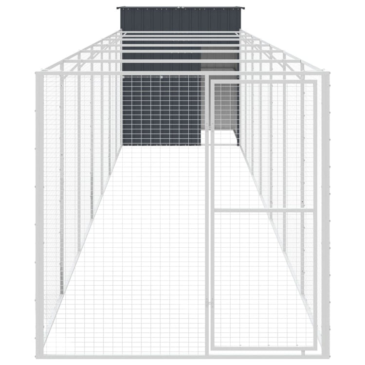 VIDAXL -Hundedoft mit Lauf 165x863x181 cm verzinkter Stahl -Anthrazit