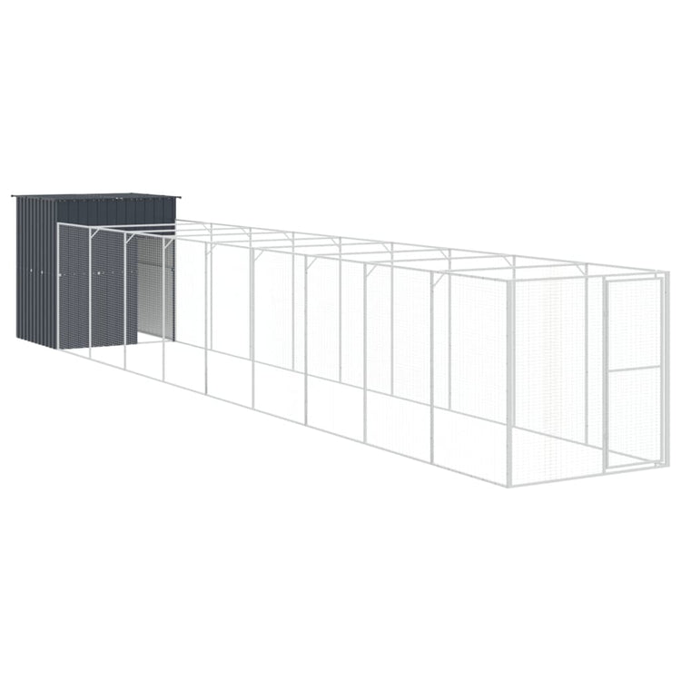 Vidaxl Dog Loft mit Lauf 165x1067x181 cm Stahl Anthrazit