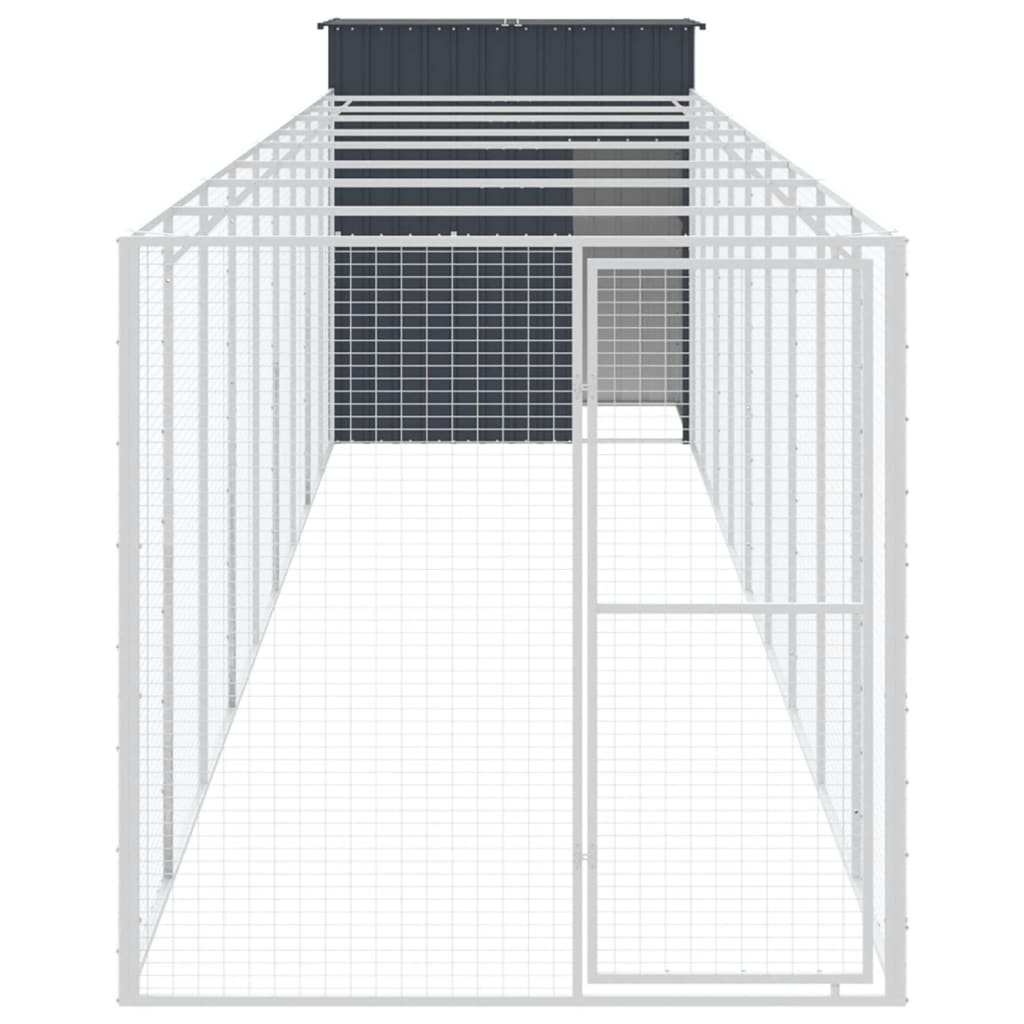 Vidaxl Dog Loft mit Lauf 165x1067x181 cm Stahl Anthrazit