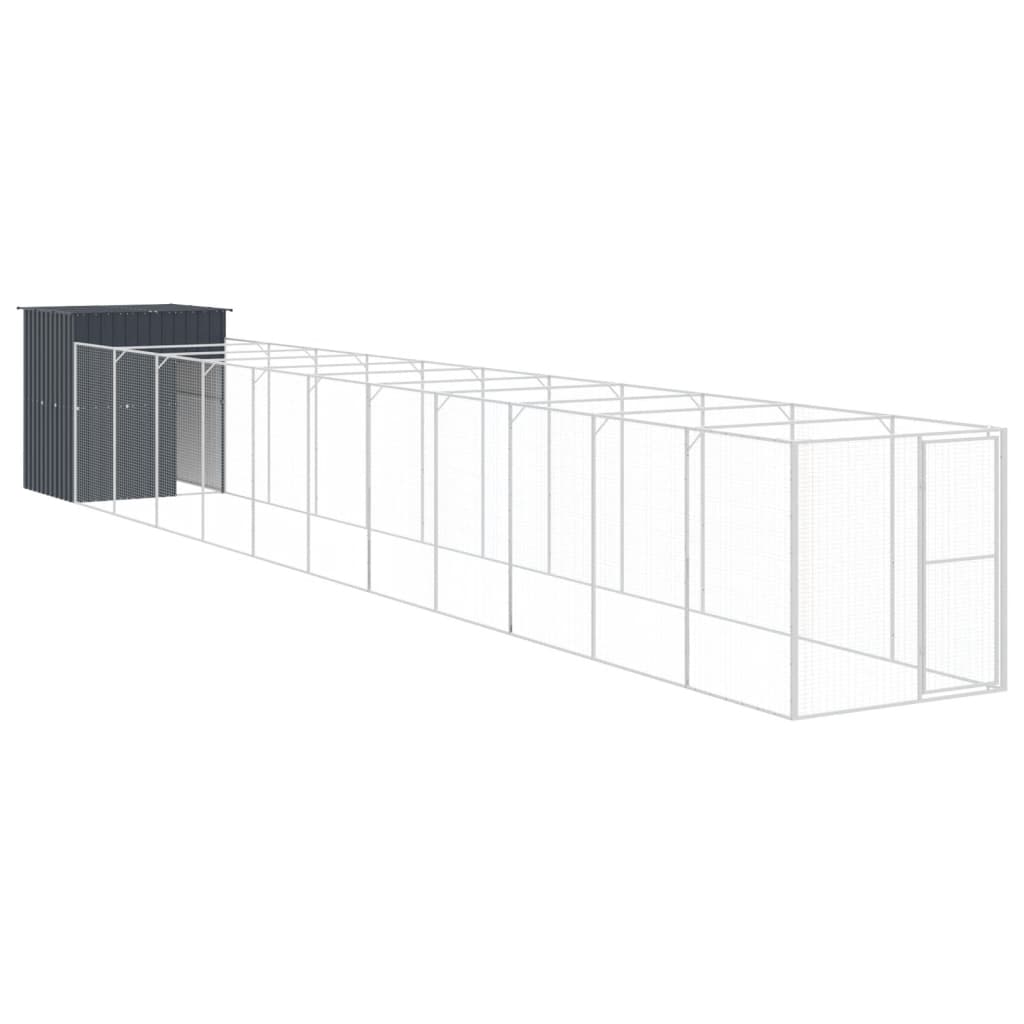 Vidaxl Dog Loft mit Run 165x1271x181 cm Stahlanthrazit