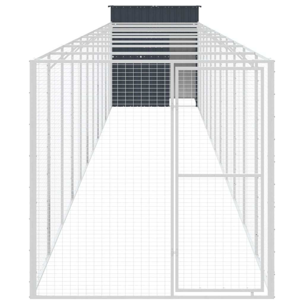 Vidaxl Dog Loft mit Run 165x1271x181 cm Stahlanthrazit