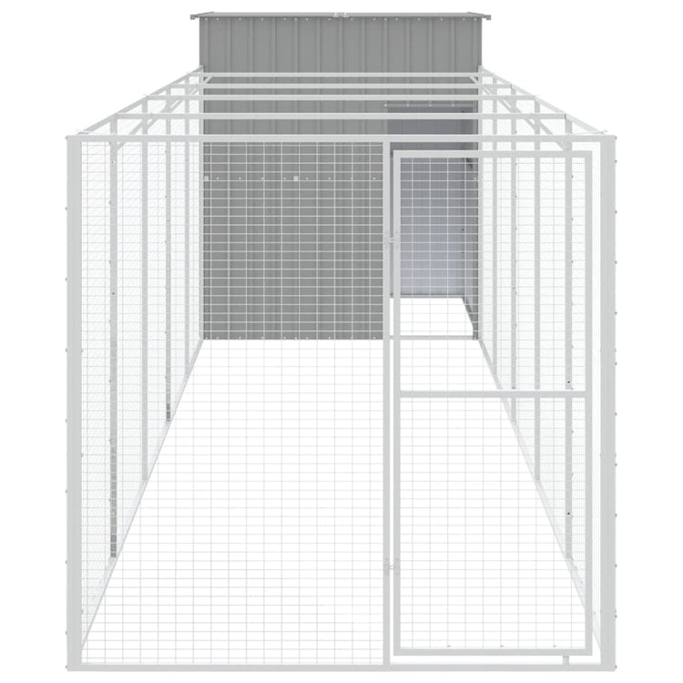 Vidaxl Hund Loft mit Lauf 165x659x181 cm verzinkter Stahl grau