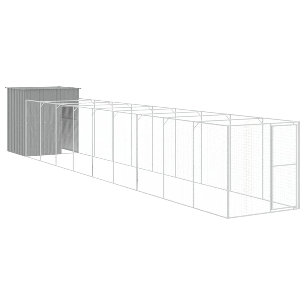 Vidaxl Hundedach mit 165x1.067x181 cm Stahl hellgrau