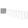 Vidaxl Hund Loft mit Lauf 165x1271x181 cm Stahl hellgrau