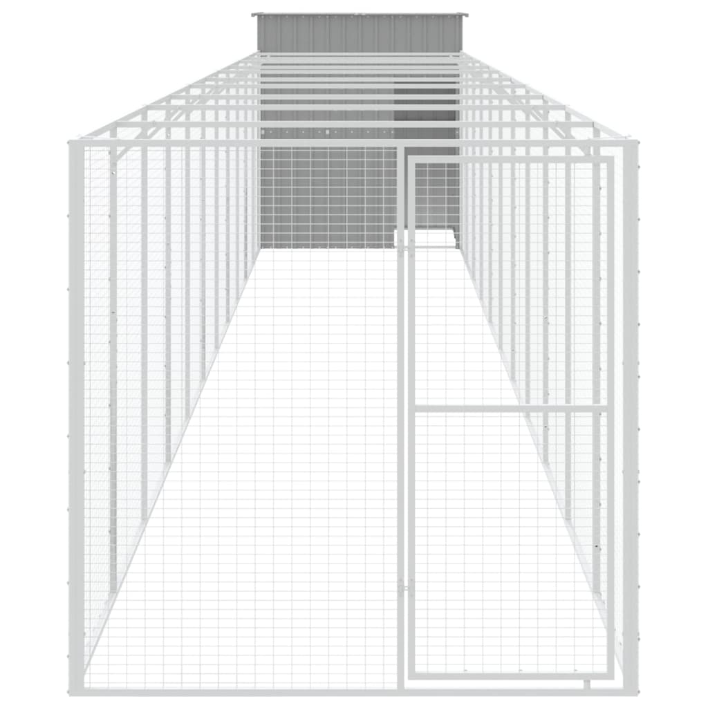 Vidaxl Hund Loft mit Lauf 165x1271x181 cm Stahl hellgrau