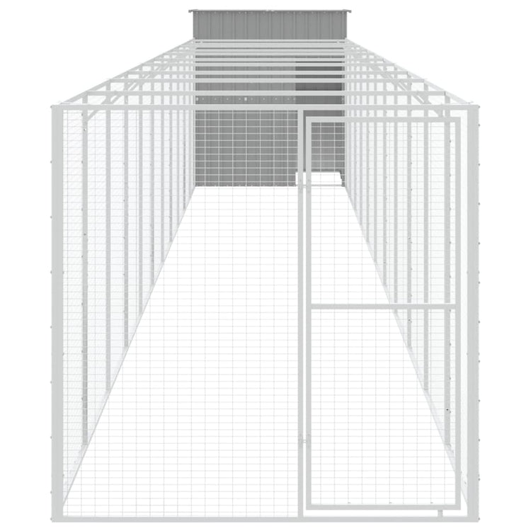 Vidaxl Hund Loft mit Lauf 165x1271x181 cm Stahl hellgrau
