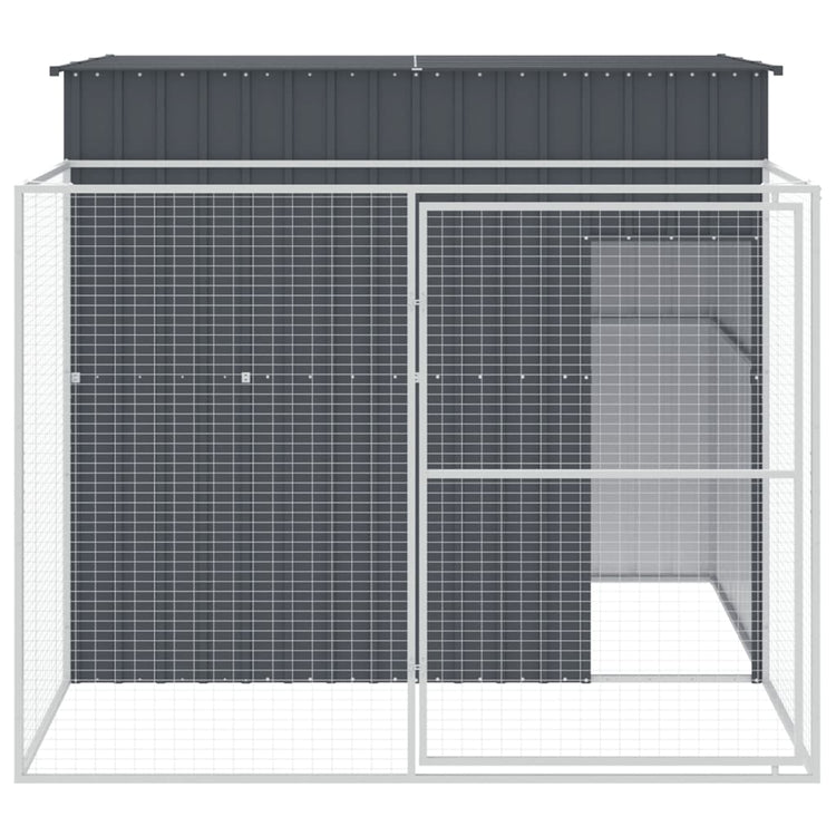 VIDAXL -Hundedach mit Lauf 214x253x181 cm verzinkter Stahl -Anthrazit