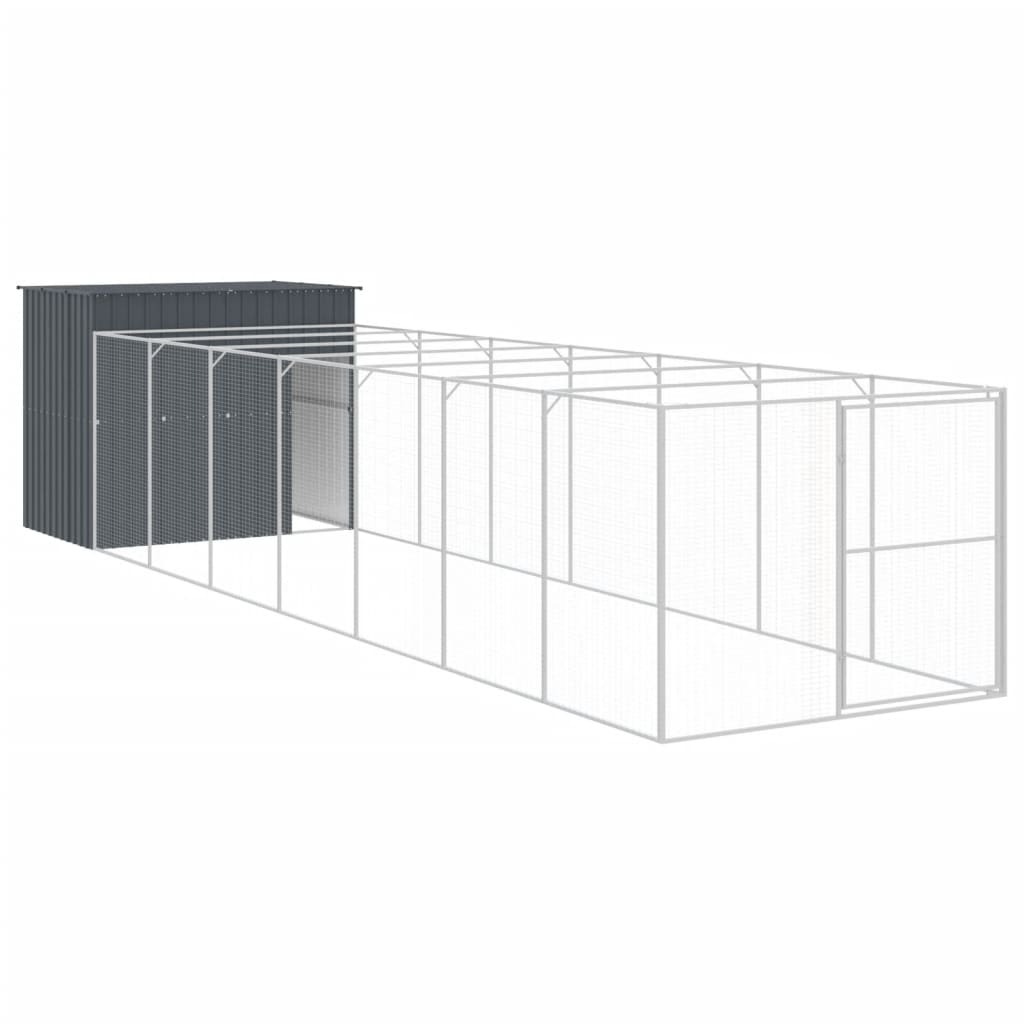 VIDAXL -Hundedoft mit Lauf 214x865x181 cm verzinkter Stahl -Anthrazit