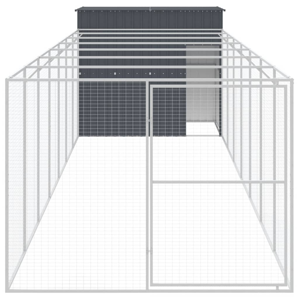 VIDAXL -Hundedoft mit Lauf 214x865x181 cm verzinkter Stahl -Anthrazit