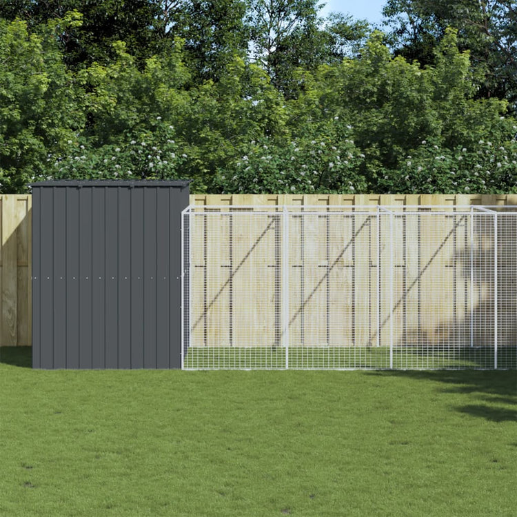 VIDAXL -Hundedoft mit Lauf 214x865x181 cm verzinkter Stahl -Anthrazit