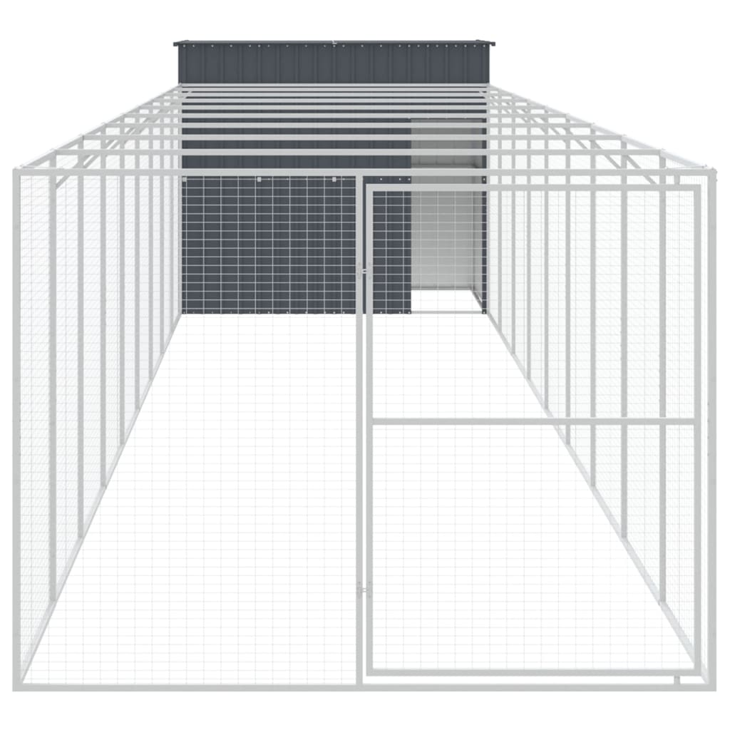 Vidaxl Hundedach mit dem Lauf 214x1069x181 cm Stahl Anthrazit