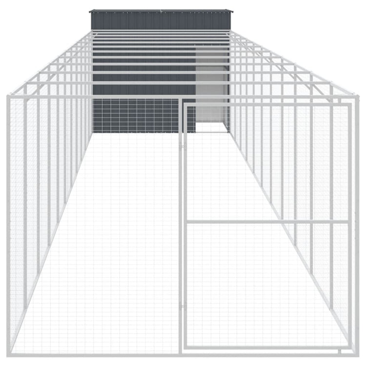 Vidaxl Dog Loft mit Lauf 214x1273x181 cm Stahl Anthrazit