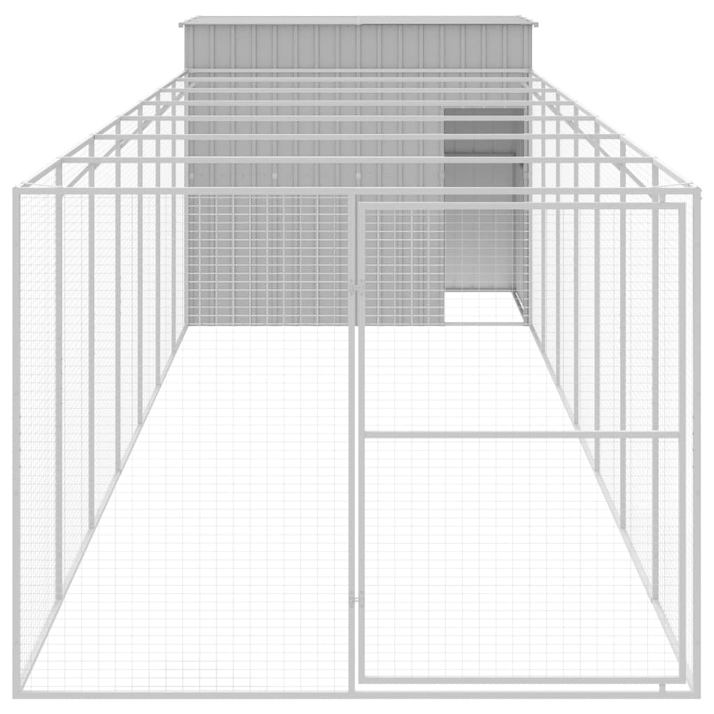 Vidaxl Hund Loft mit Lauf 214x865x181 cm Stahl hellgrau
