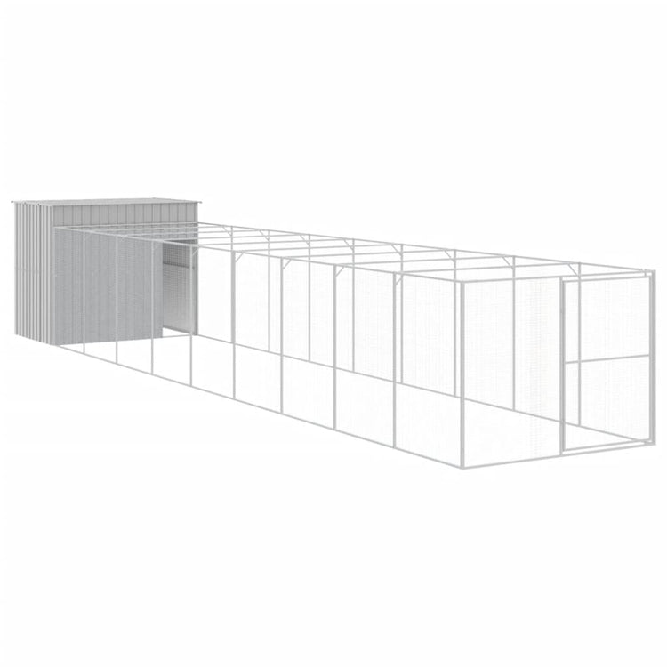 Vidaxl Hund Loft mit Lauf 214x1069x181 cm Stahl hellgrau
