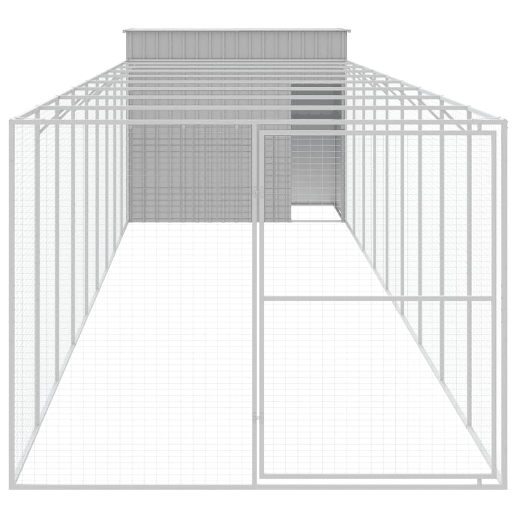 Vidaxl Hund Loft mit Lauf 214x1069x181 cm Stahl hellgrau
