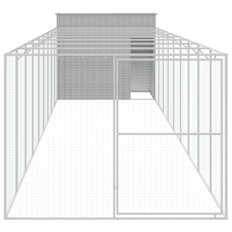Vidaxl Hund Loft mit Lauf 214x1069x181 cm Stahl hellgrau