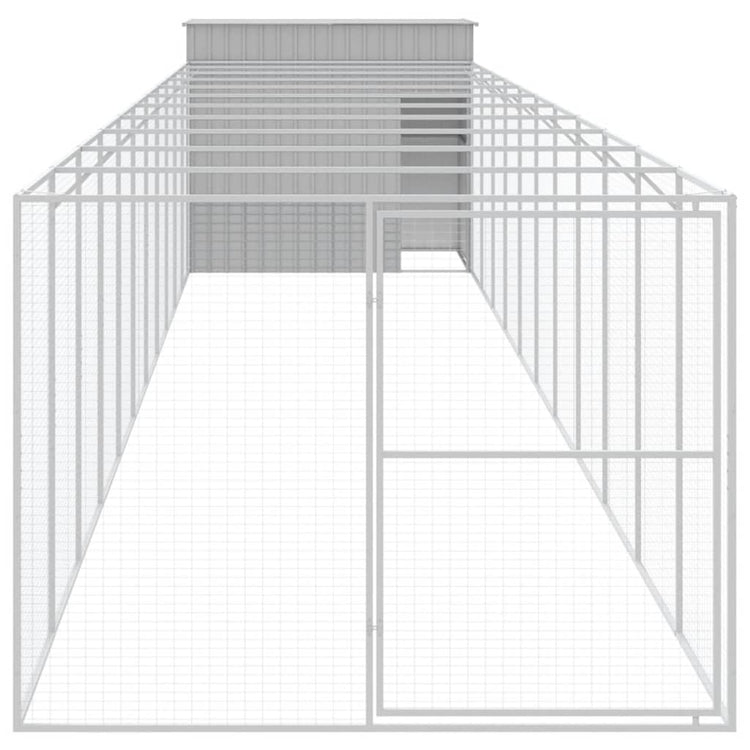 Vidaxl Hundedach mit 214x1273x181 cm Stahl hellgrau
