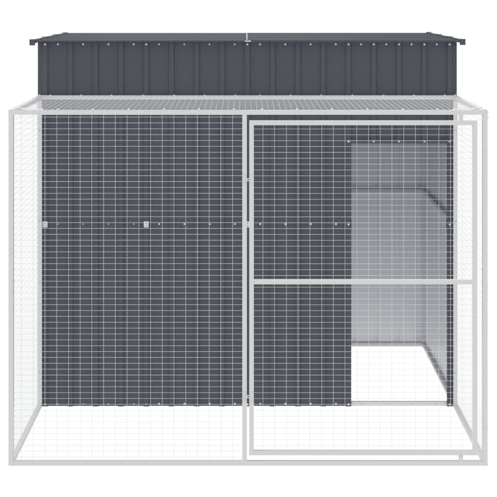 VIDAXL -Hundedach mit Lauf 214x253x181 cm verzinkter Stahl -Anthrazit