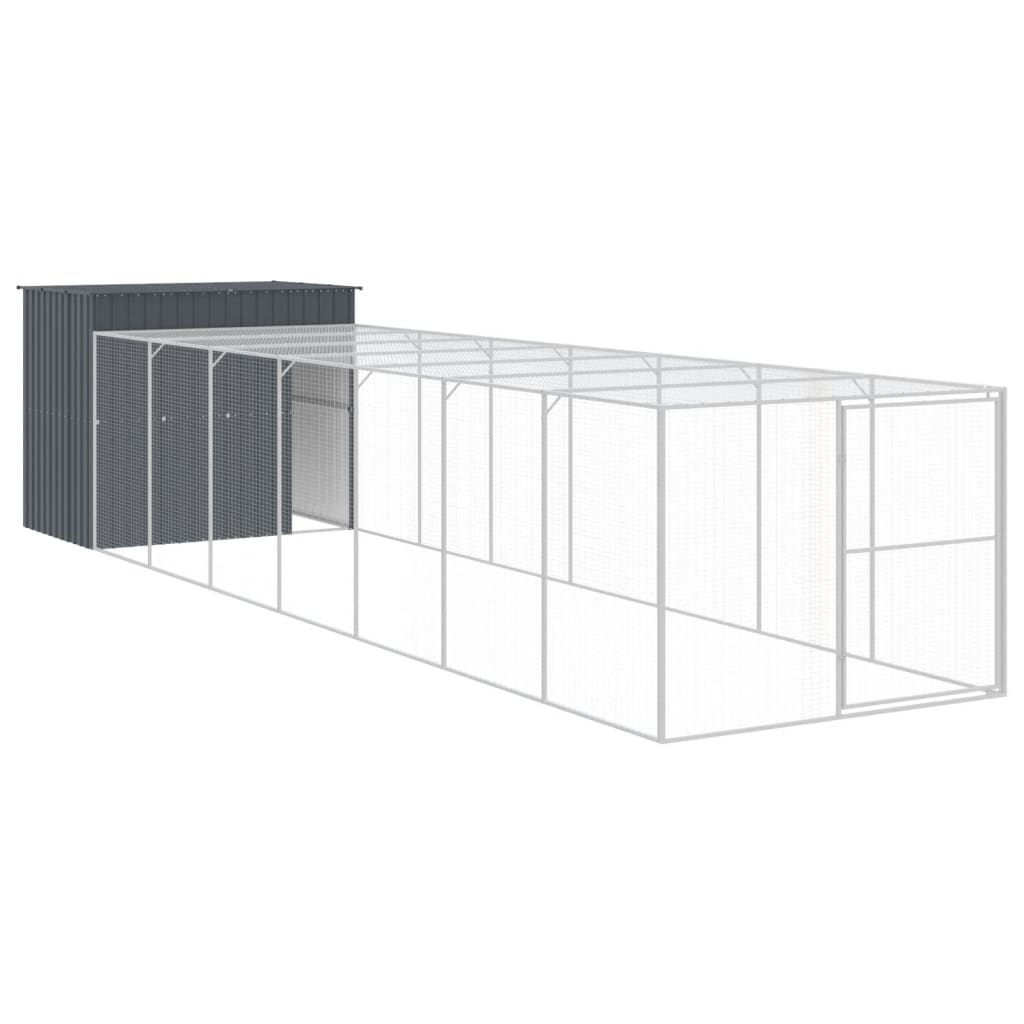 VIDAXL -Hundedoft mit Lauf 214x865x181 cm verzinkter Stahl -Anthrazit