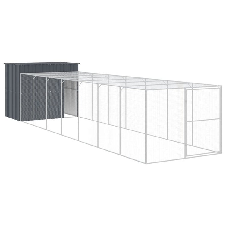 VIDAXL -Hundedoft mit Lauf 214x865x181 cm verzinkter Stahl -Anthrazit