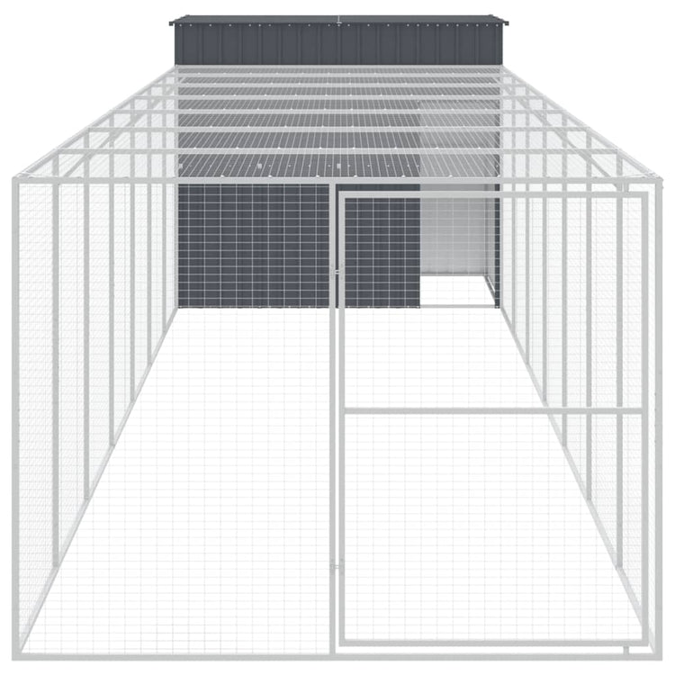 VIDAXL -Hundedoft mit Lauf 214x865x181 cm verzinkter Stahl -Anthrazit