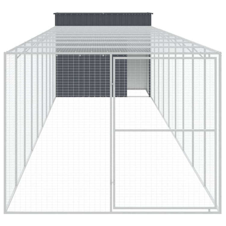 Vidaxl Hundedach mit dem Lauf 214x1069x181 cm Stahl Anthrazit