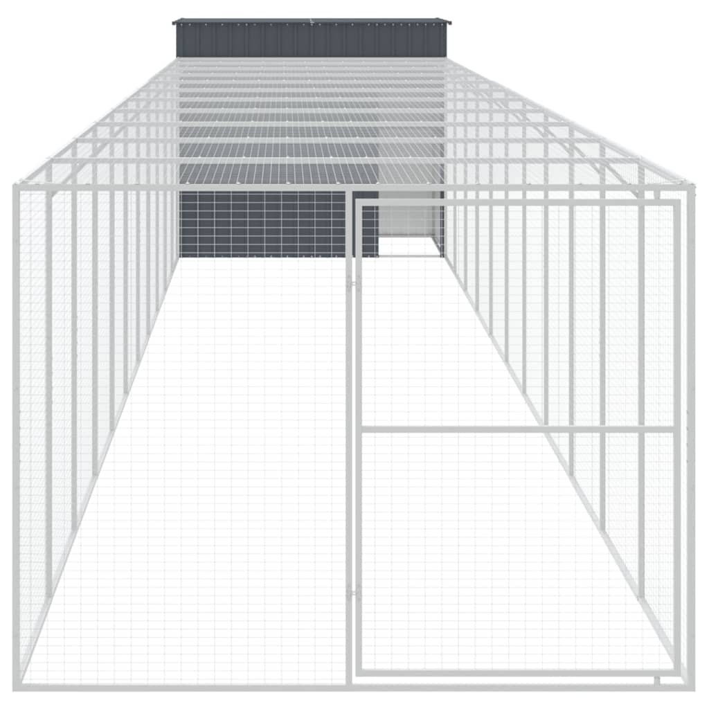 Vidaxl Dog Loft mit Lauf 214x1273x181 cm Stahl Anthrazit