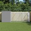 Vidaxl Hundedach mit Lauf 214x457x181 cm Stahl hellgrau
