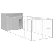 Vidaxl Hund Loft mit Lauf 214x661x181 cm Stahl hellgrau - afbeelding 2