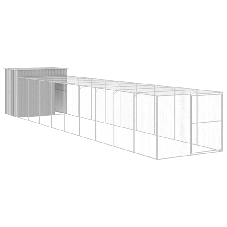 Vidaxl Hund Loft mit Lauf 214x1069x181 cm Stahl hellgrau