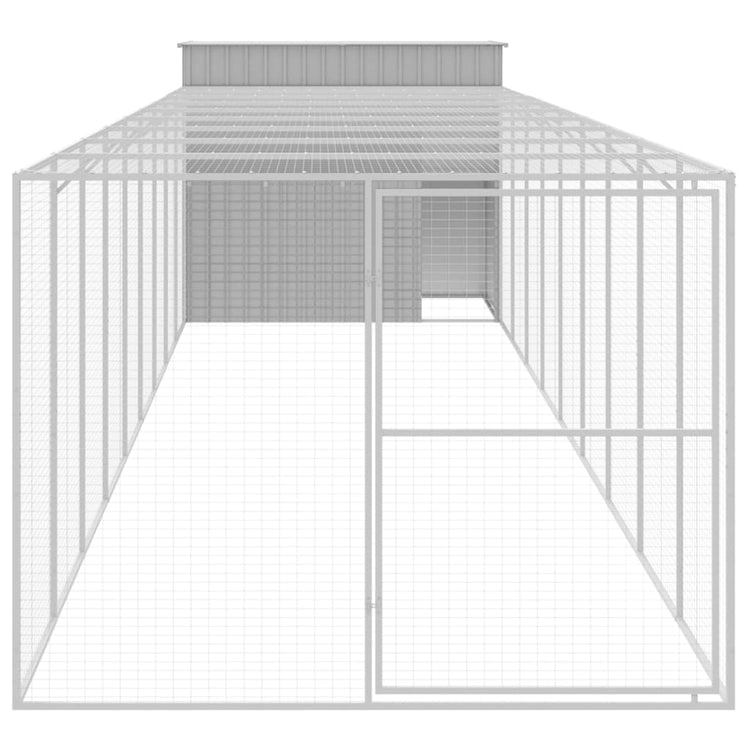 Vidaxl Hund Loft mit Lauf 214x1069x181 cm Stahl hellgrau